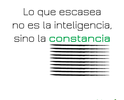lo que escasea no es la inteligencia sino la constancia